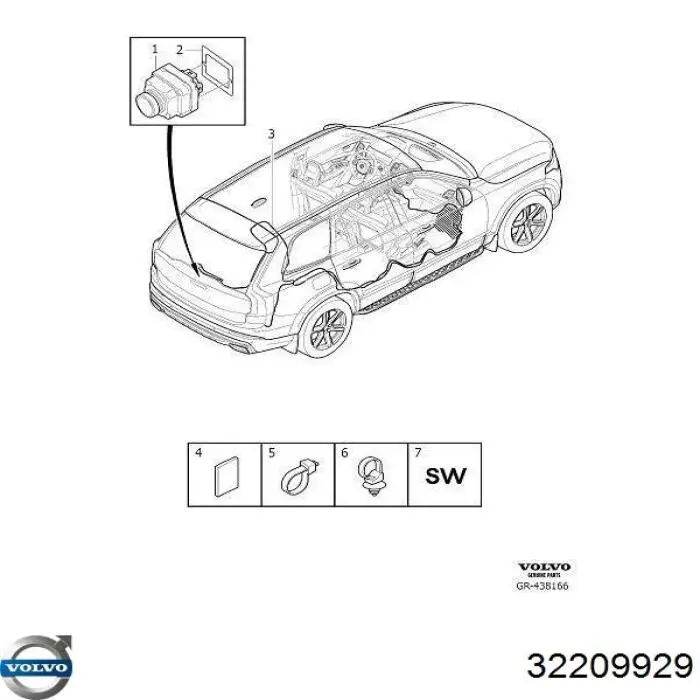 Камера системы обеспечения видимости Volvo 32209757 цена, от 120.36 USD