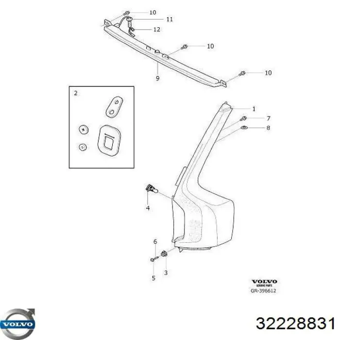 Фонарь задний правый 32228831 Volvo