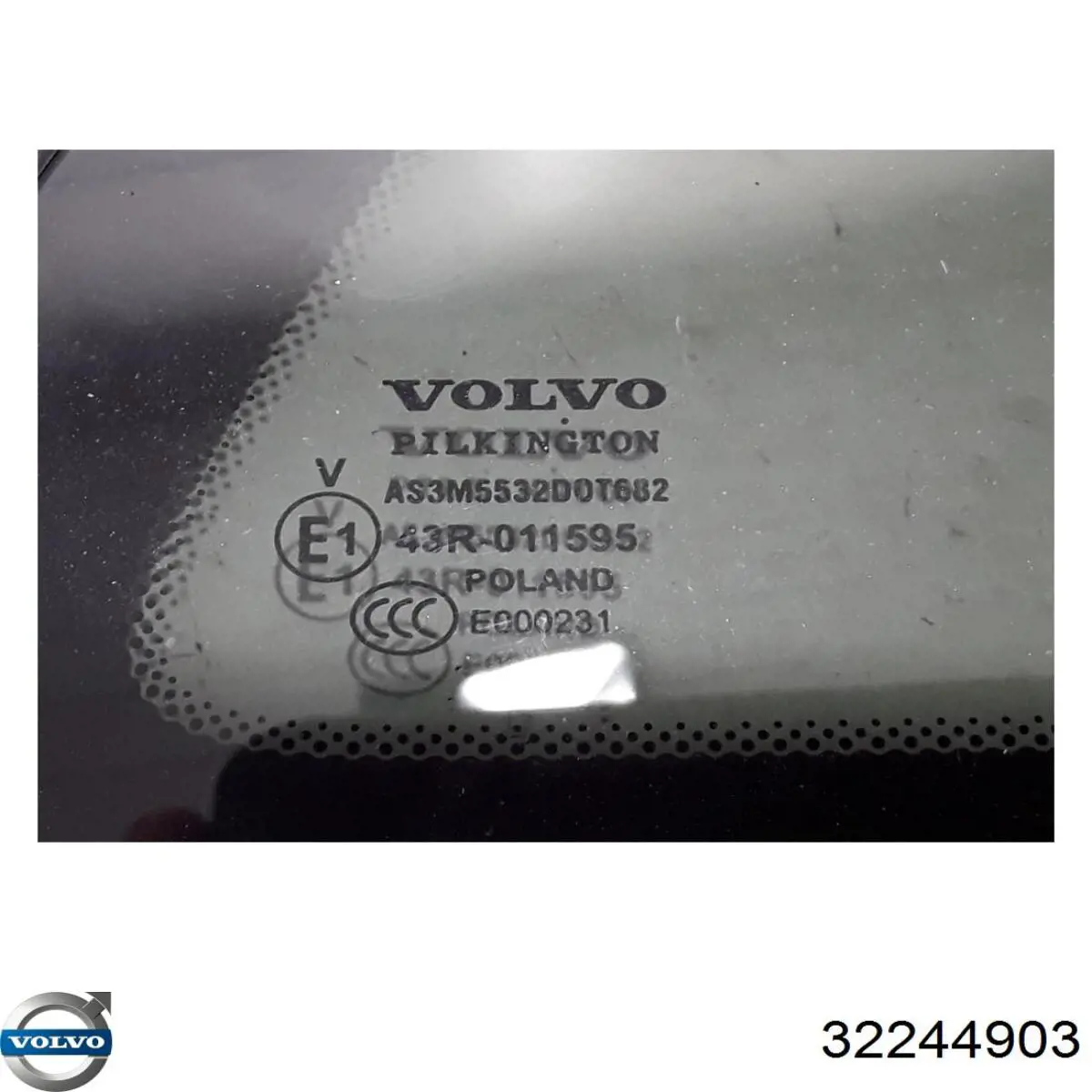 Стекло кузова (багажного отсека) правое 32244903 Volvo