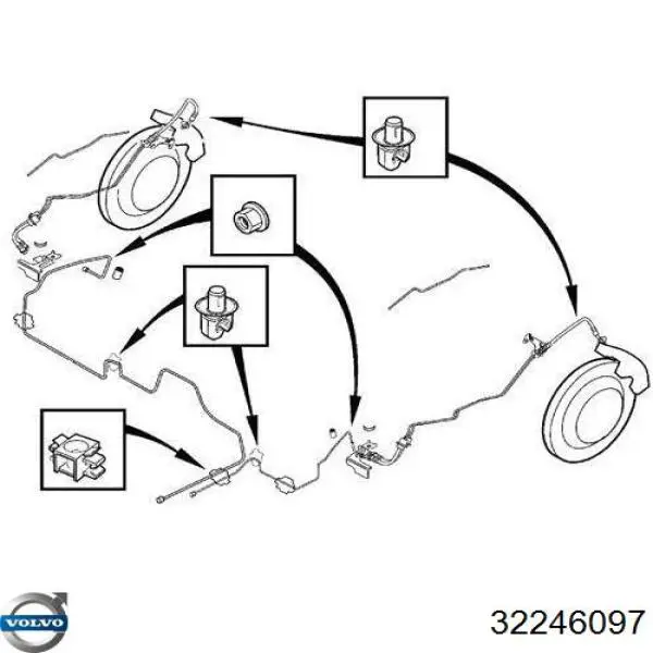 Задний тормозной шланг 32246097 Volvo