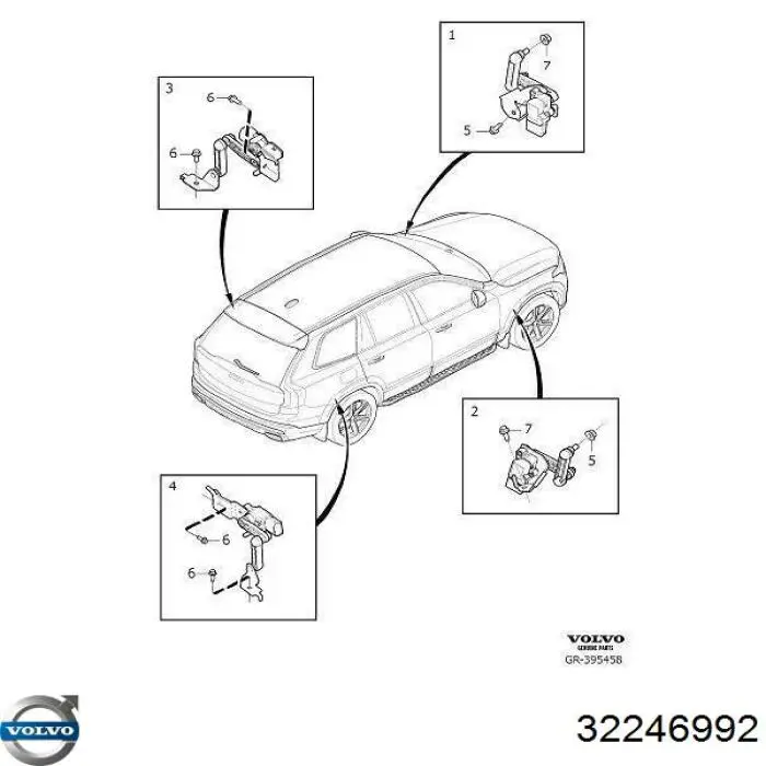 Датчик уровня положения кузова передний правый 32246992 Volvo