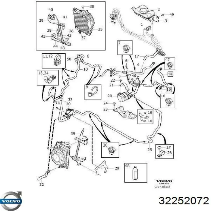 32252072 Volvo Радиатор охлаждения, дополнительный