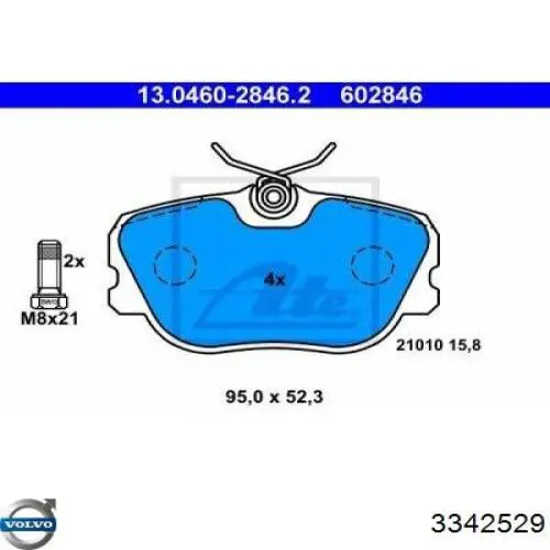 Колодки Volvo 3342529 цена, от 24.51 USD
