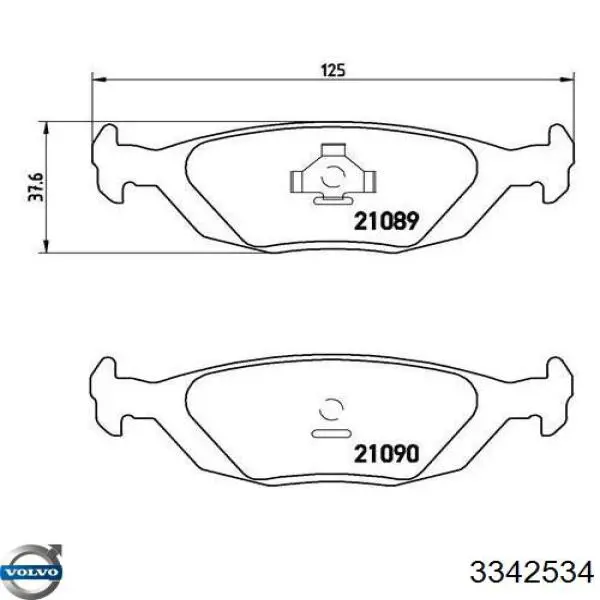 Купить 3342534 Volvo Колодки тормозные задние, дисковые