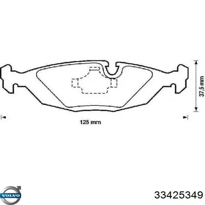 Задние тормозные колодки 33425349 Volvo