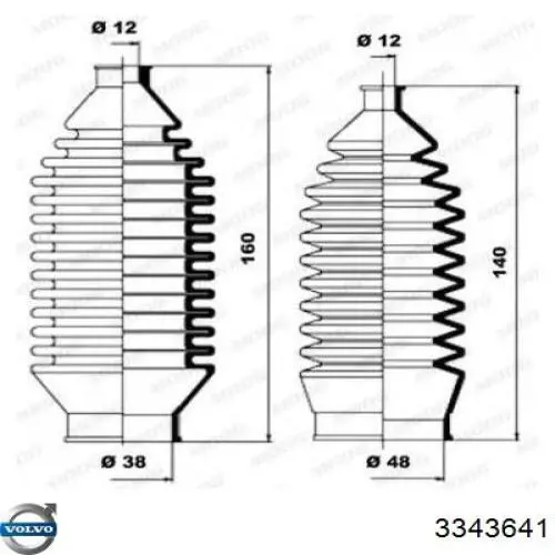 Пыльник рулевой рейки 3343641 Volvo