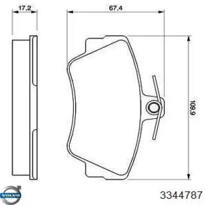 Передние тормозные колодки 3344787 Volvo