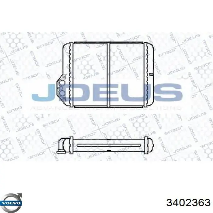 Радиатор печки (отопителя) Volvo 3402363 цена, от 34.62 USD
