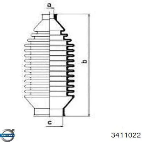 3411022 Volvo Пыльник рулевого механизма/рейки, правый