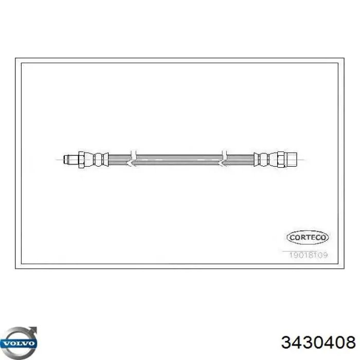 Задний тормозной шланг 3430408 Volvo