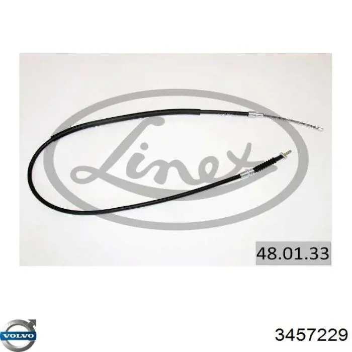 Передний трос ручника 3457229 Volvo