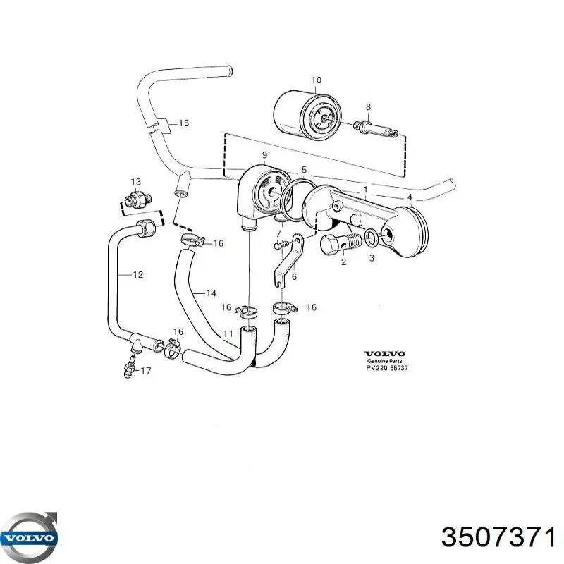 Радиатор масляный (холодильник), под фильтром Volvo 3507371 цена, от 99.98 USD