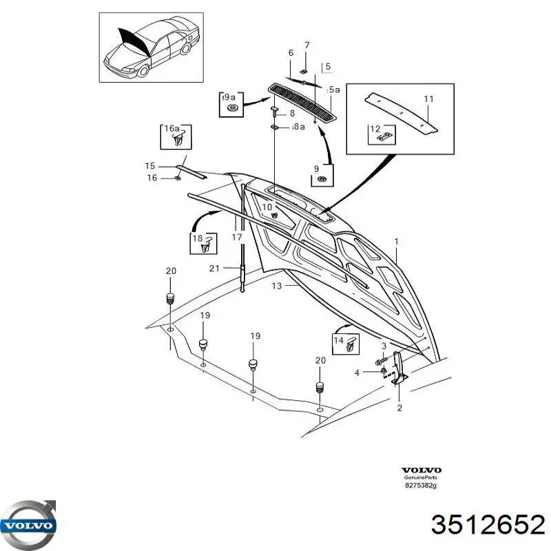 Купить 3512652 Volvo Эмблема решетки радиатора