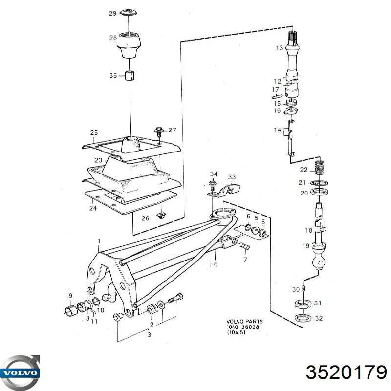 Рукоятка рычага КПП 3520179 Volvo