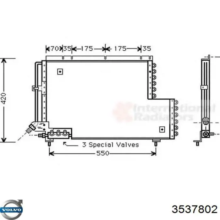 Конденсатор кондиционера Volvo 3537802 цена, от 371.39 USD