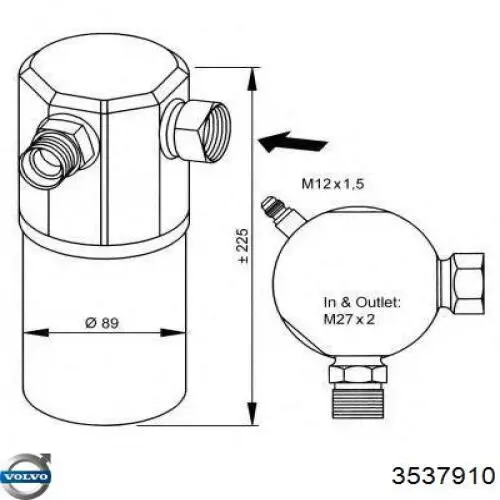 Осушитель кондиционера 3537910 Volvo