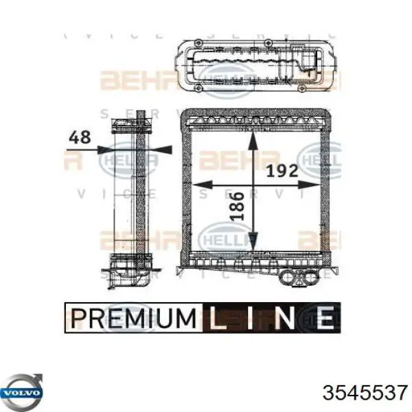 3545537 Volvo Радиатор отопителя салона