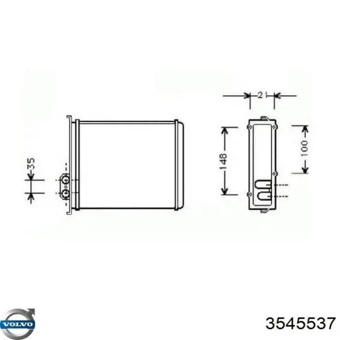 Радиатор печки (отопителя) Volvo 3545537 цена, от 38.63 USD