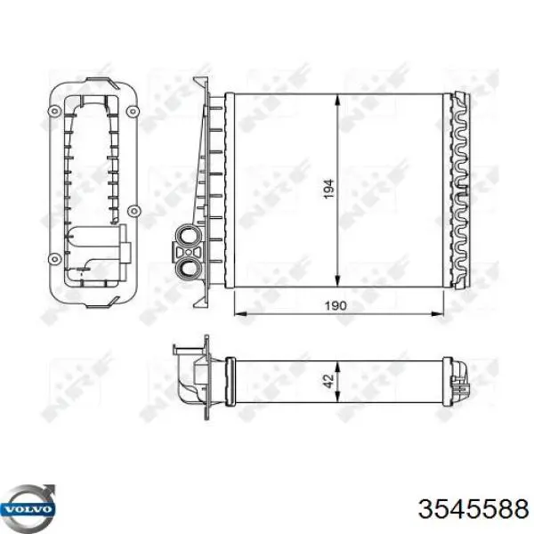 Радиатор печки (отопителя) Volvo 3545588 цена, от 36.56 USD