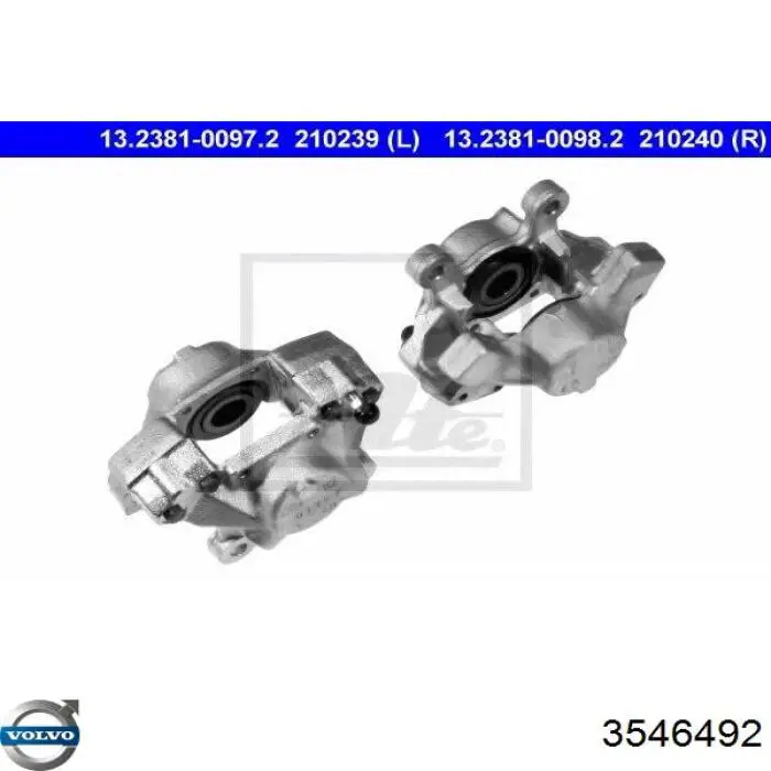 Купить 3546492 Volvo Суппорт задний правый
