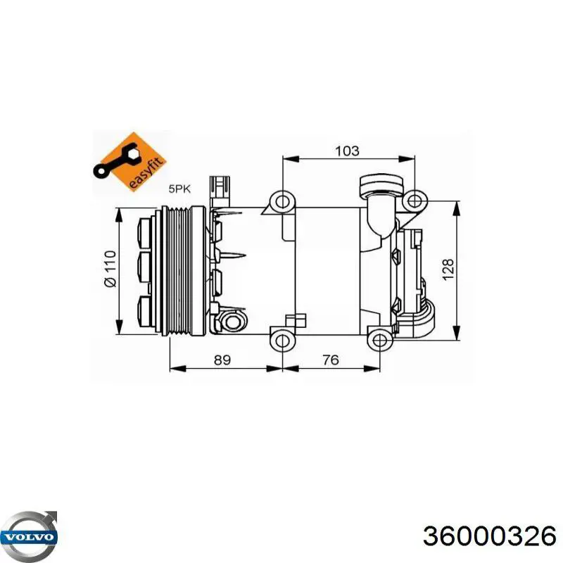 Насос кондиционера Volvo 36000326