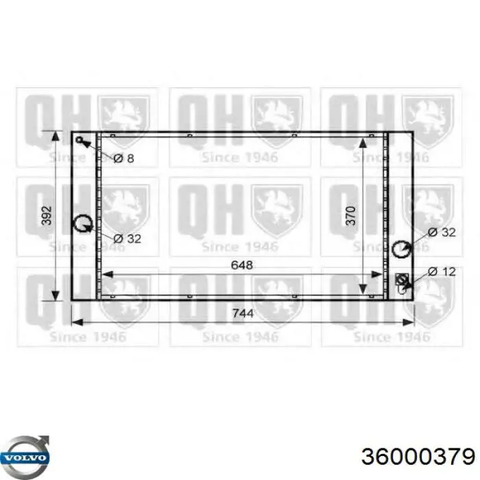 Радиатор охлаждения двигателя Volvo 36000379 цена, от 178.68 USD