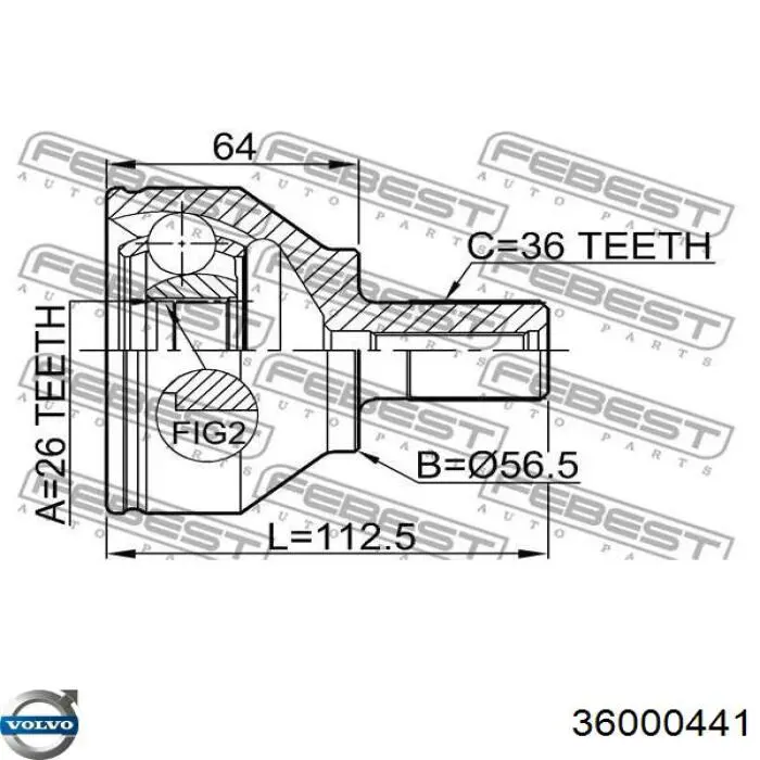 Левая полуось 30783173 Volvo