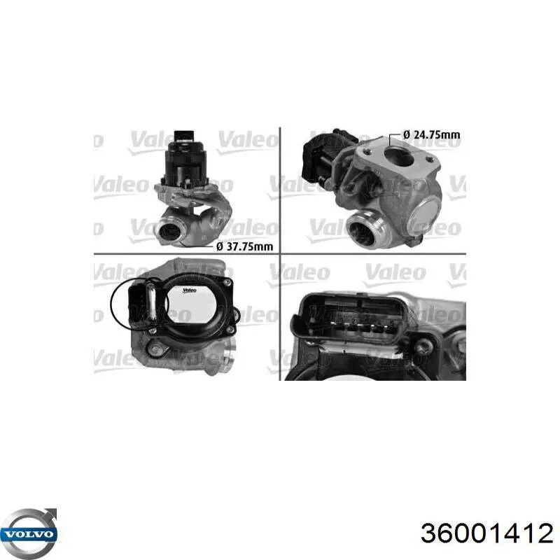 Клапан EGR, рециркуляции газов Volvo 36001412