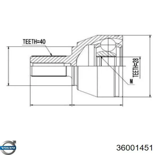 Привод передний левый Volvo 36001451 цена, от 87.13 USD