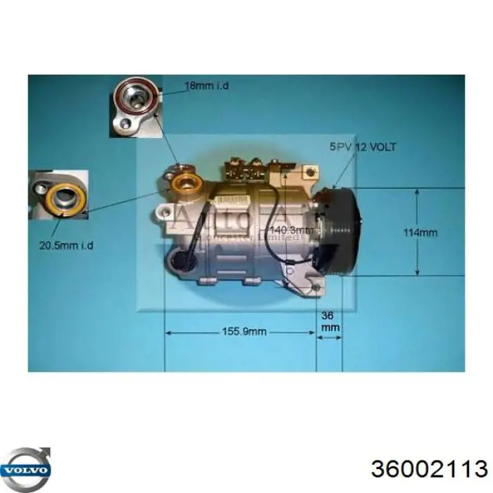 Компрессор системы кондиционирования Volvo 36002113 цена, от 317.80 USD