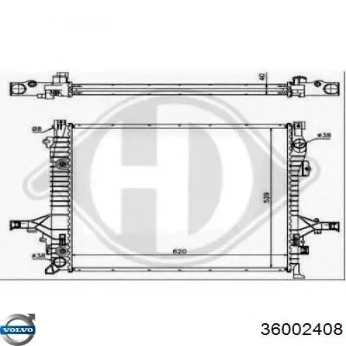 Радиатор 36002408 Volvo