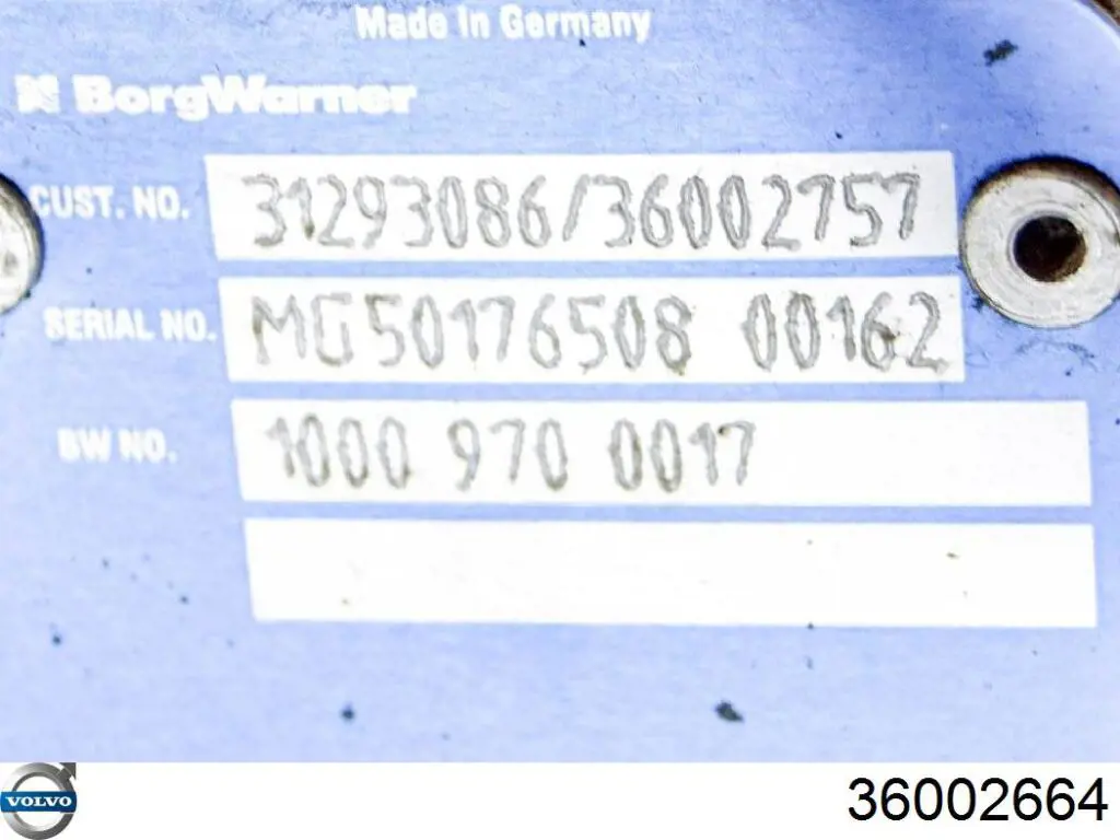 Турбонагнетатель Volvo 36002664 цена, от 170.13 USD