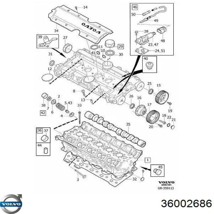 Клапан фазорегулятора 36002686 Volvo