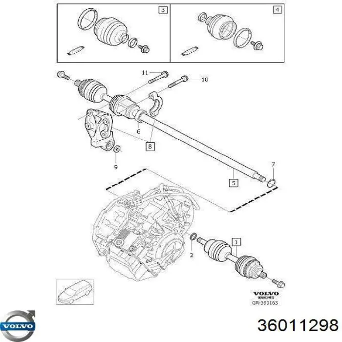 Купить 31325289 Volvo Вал приводной правый