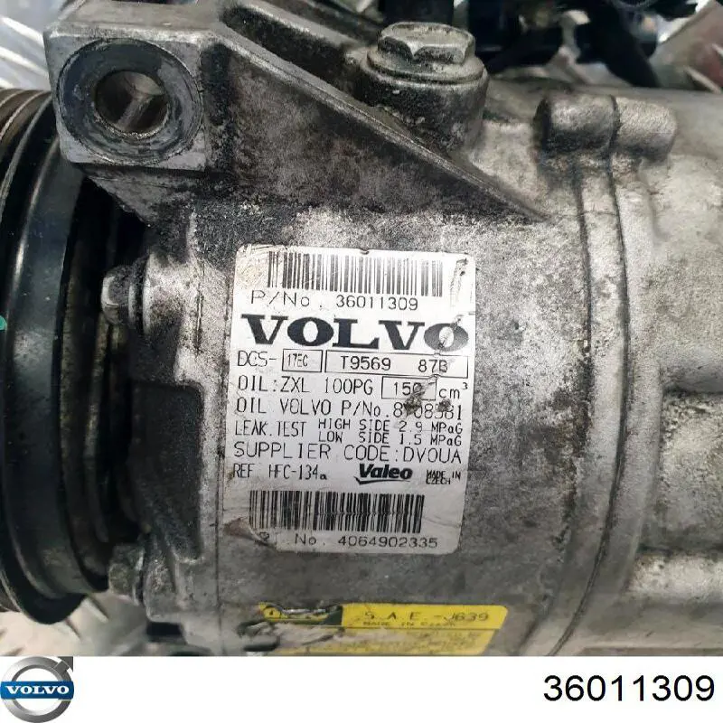 Компрессор системы кондиционирования Volvo 36011309 цена, от 325.88 USD