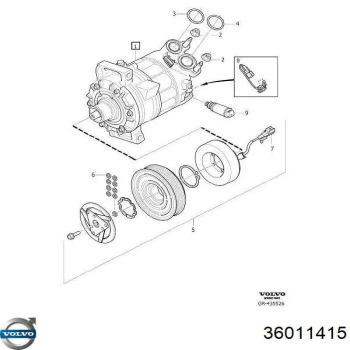 36011415 Volvo автозапчастина