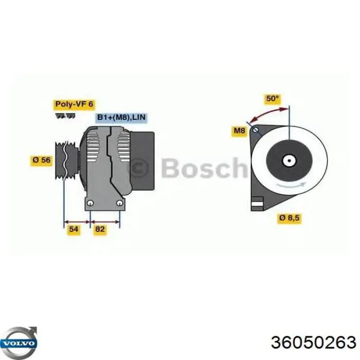 Автомобильный генератор Volvo 36050263 цена, от 175.35 USD