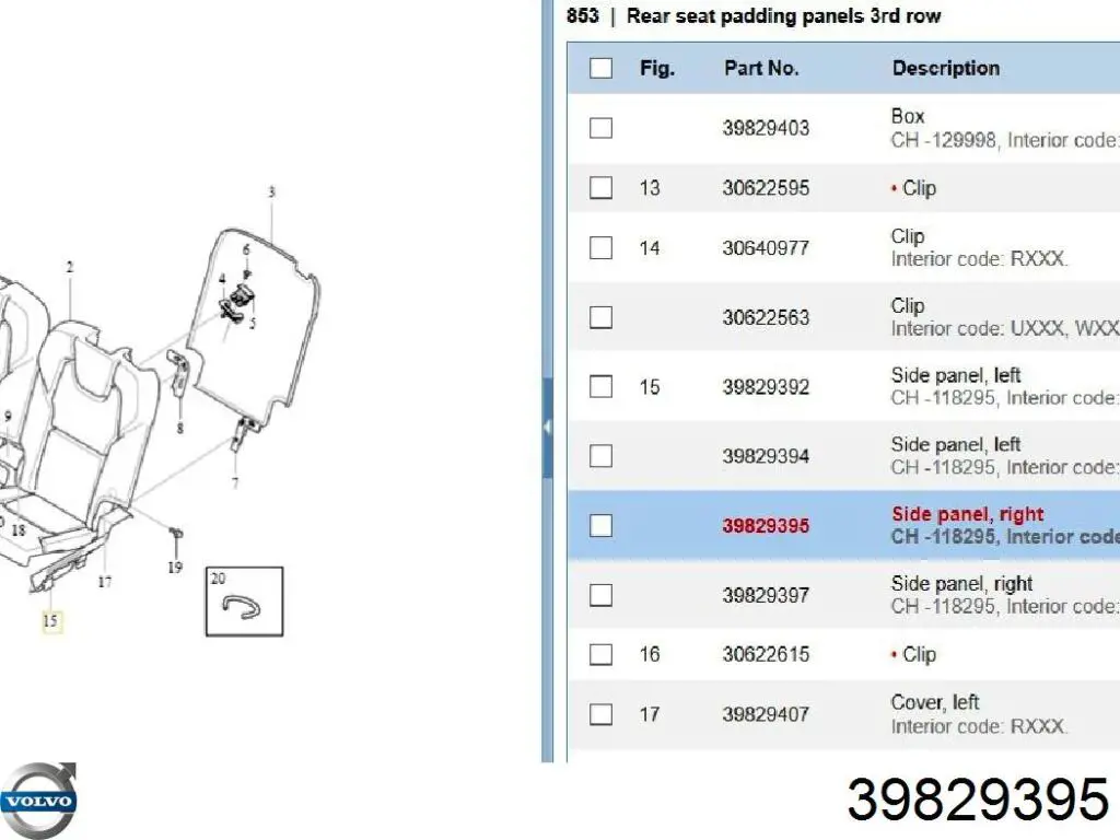  Volvo 39829395