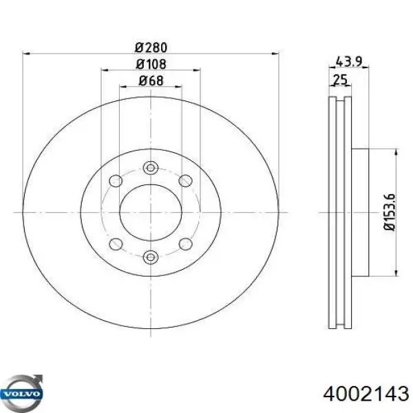 4002143 Volvo Диск тормозной передний