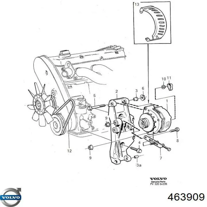 Купить 463909 Volvo Втулка генератора