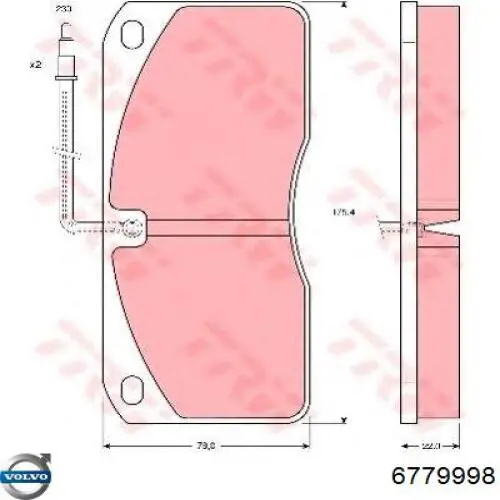 Колодки Volvo 6779998 цена, от 56.11 USD