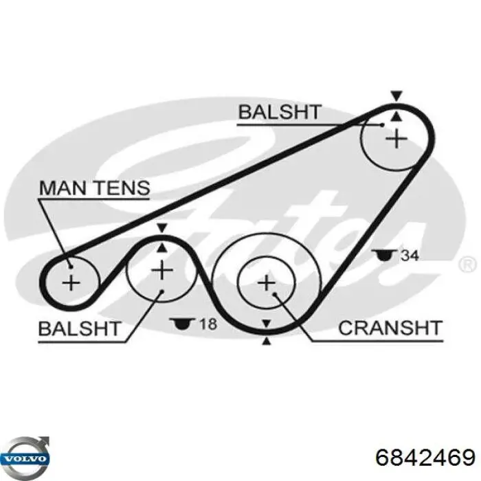 Ремень ГРМ 6842469 Volvo