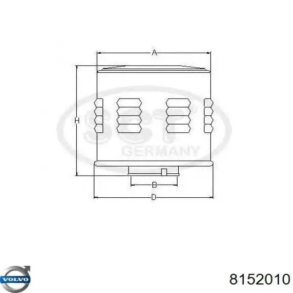 8152010 Volvo Воздушный фильтр двигателя