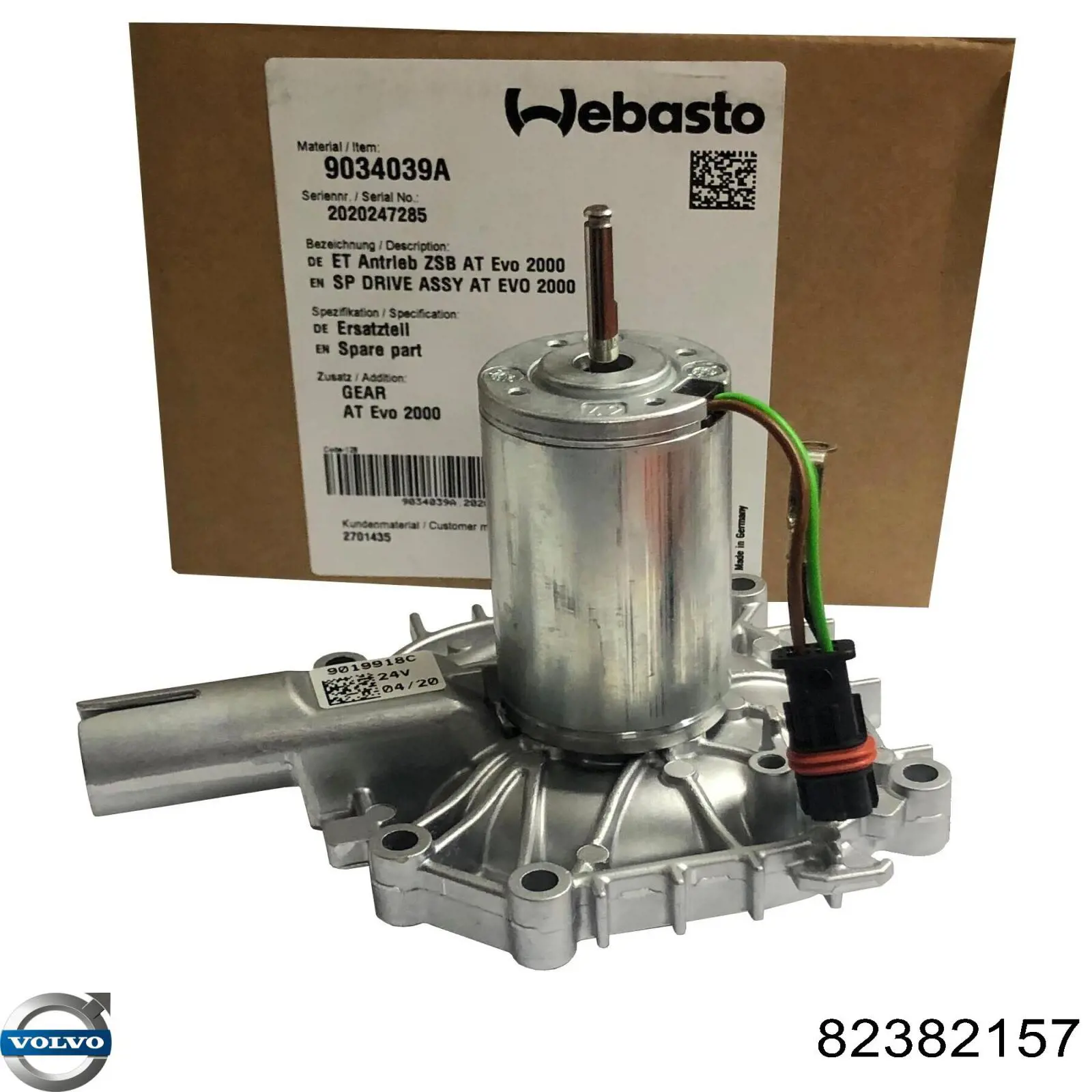 Электровентилятор автономного отопителя Webasto 9034039A цена, от 434.70 USD