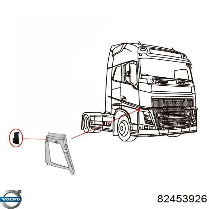 Купить 82453926 Volvo Накладка бампера переднего