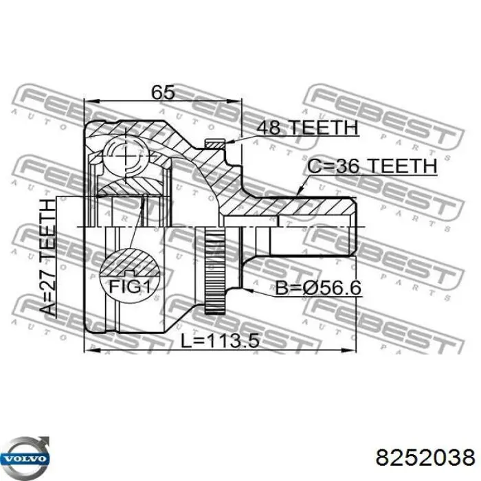 Привод передний левый Volvo 30735152 цена, от 83.94 USD