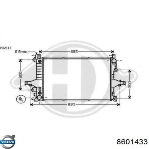 Радиатор охлаждения двигателя Volvo 8601433 цена, от 113.73 USD