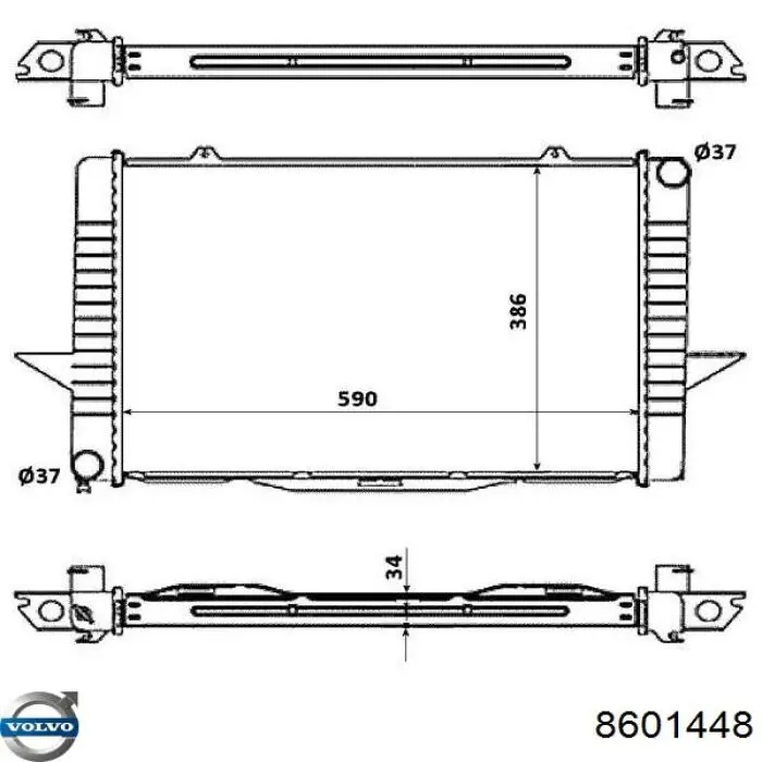 Радиатор 8601448 Volvo