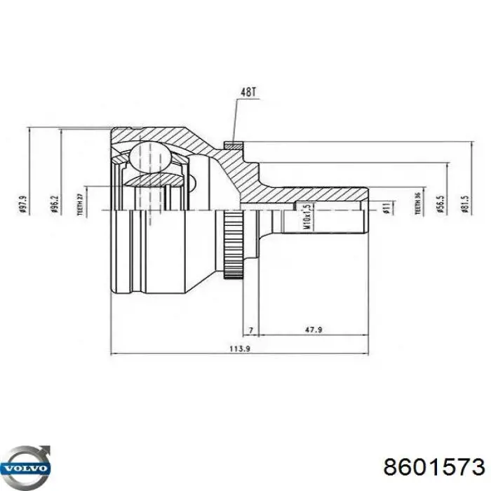 Купить 8601573 Volvo Привод в сборе левый