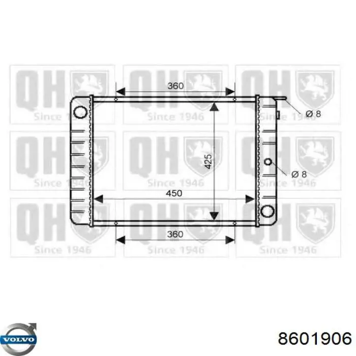 Радиатор 8601906 Volvo